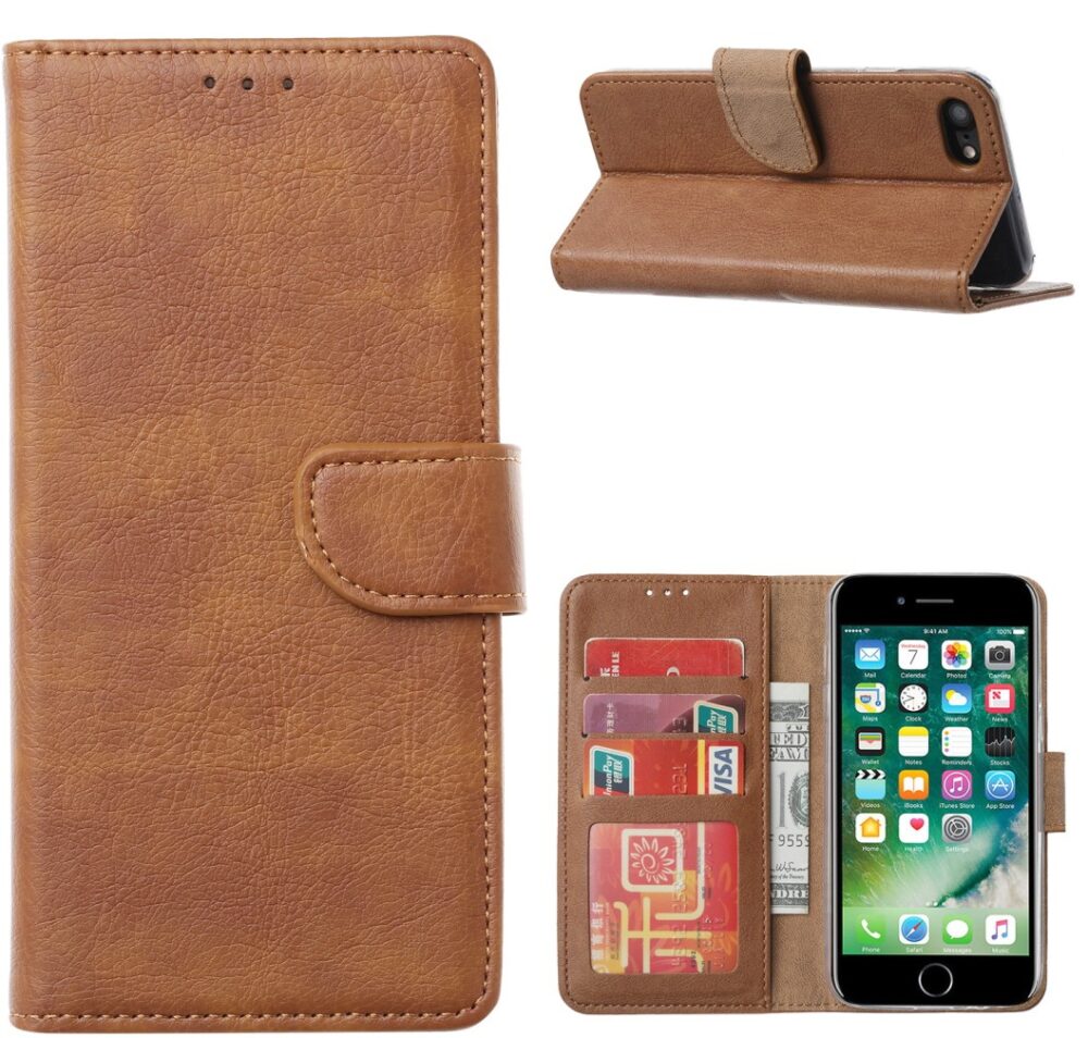 Book Case Apple iPhone 7/8 - Licht Bruin