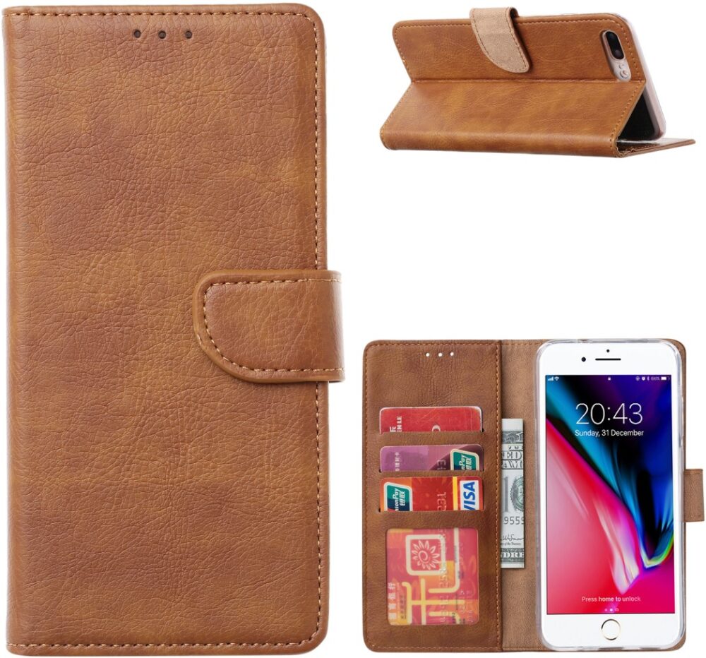 Book Case Apple iPhone 7 Plus/8 Plus - Licht Bruin