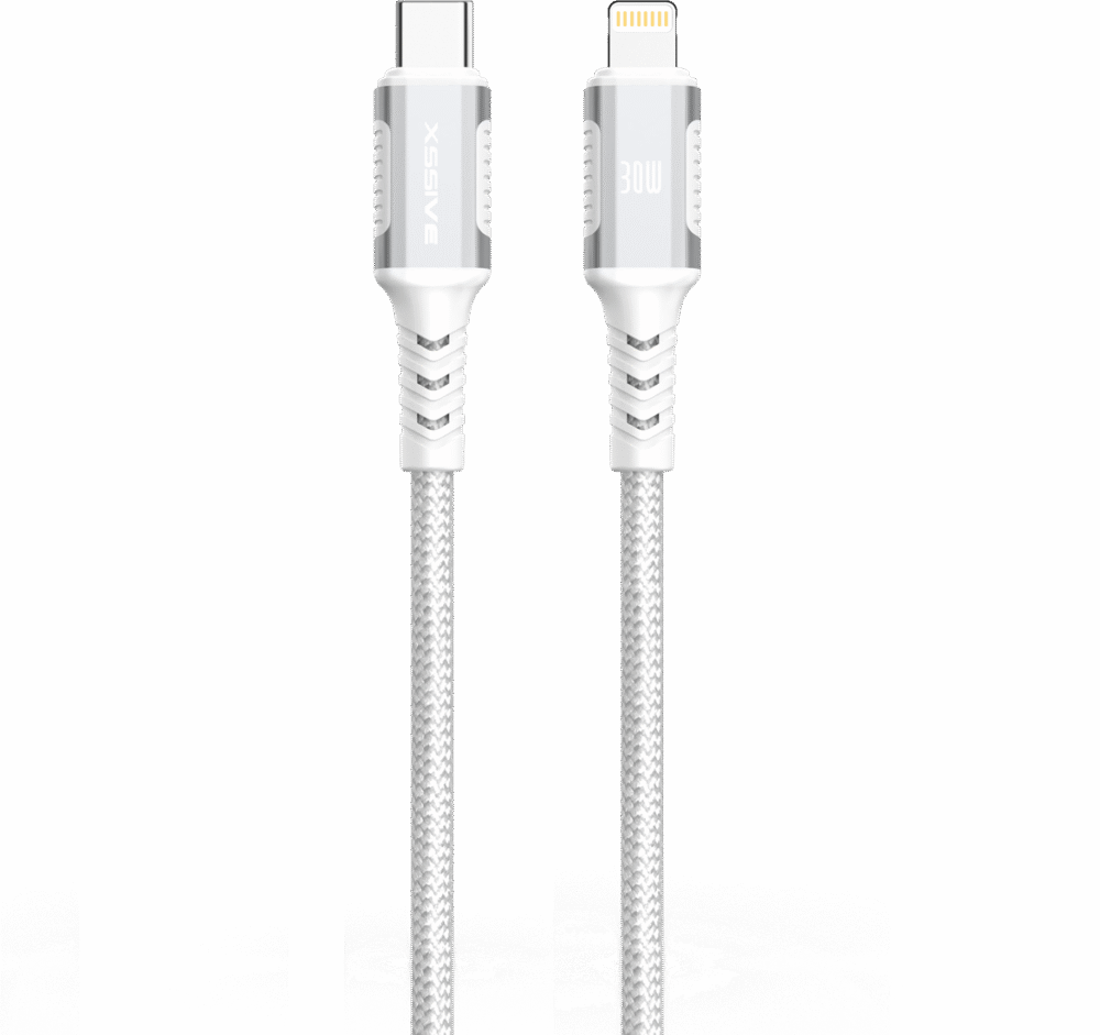 Xssive Braided 30W USB-C to 8 Pin Cable XSS-BR-CL-W 2M - Wit