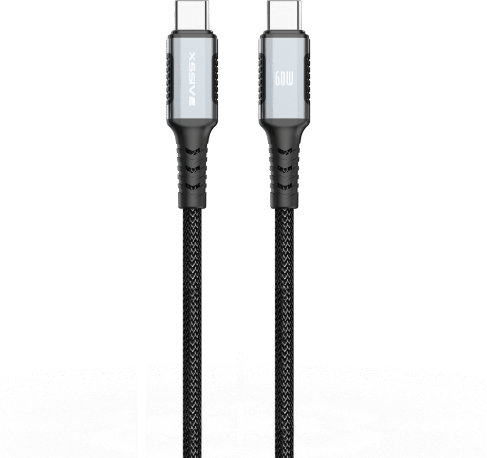 Xssive Braided 60W USB-C to USB-C Cable XSS-BR-CC-B 2M - Zwart